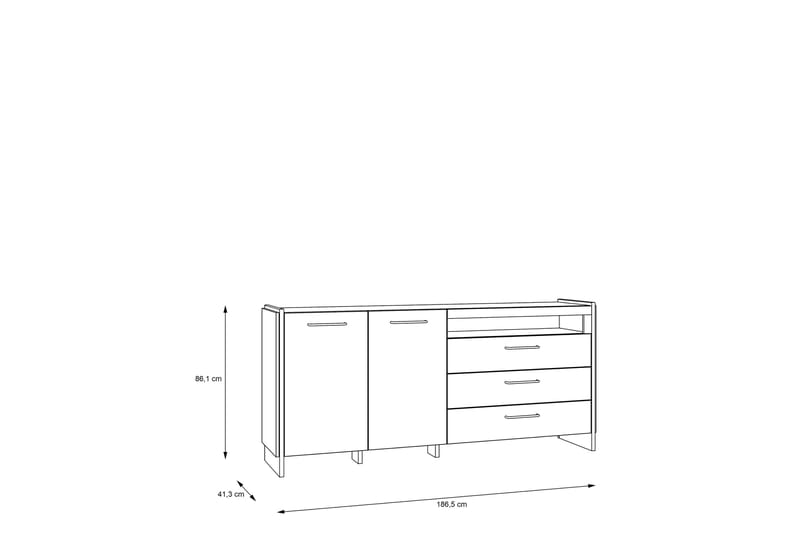 Gevgelija Sideboard 41x187 cm - Brun/Svart - Oppbevaring - Oppbevaringsmøbler - Sideboard & skjenker