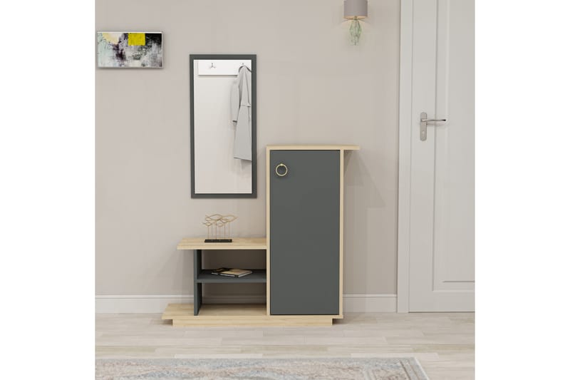 Glatton Sideboard 80 cm - Eik|Antrasitt - Oppbevaring - Oppbevaringsmøbler - Sideboard & skjenker