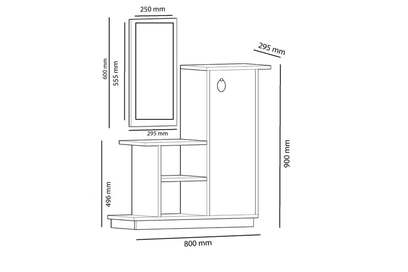 Glatton Sideboard 80 cm - Eik|Antrasitt - Sideboard & skjenker