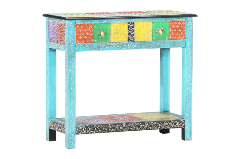 Håndmalt konsollbord 80x35x75 cm heltre mango - Flerfarget - Oppbevaring - Oppbevaringsmøbler - Sideboard & skjenker