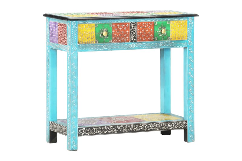 Håndmalt konsollbord 80x35x75 cm heltre mango - Flerfarget - Oppbevaring - Oppbevaringsmøbler - Sideboard & skjenker