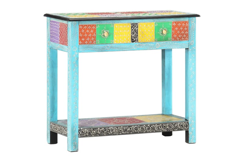 Håndmalt konsollbord 80x35x75 cm heltre mango - Flerfarget - Oppbevaring - Oppbevaringsmøbler - Sideboard & skjenker