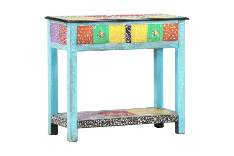 Håndmalt konsollbord 80x35x75 cm heltre mango - Flerfarget - Oppbevaring - Oppbevaringsmøbler - Sideboard & skjenker