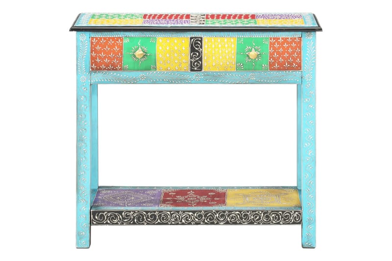 Håndmalt konsollbord 80x35x75 cm heltre mango - Flerfarget - Oppbevaring - Oppbevaringsmøbler - Sideboard & skjenker