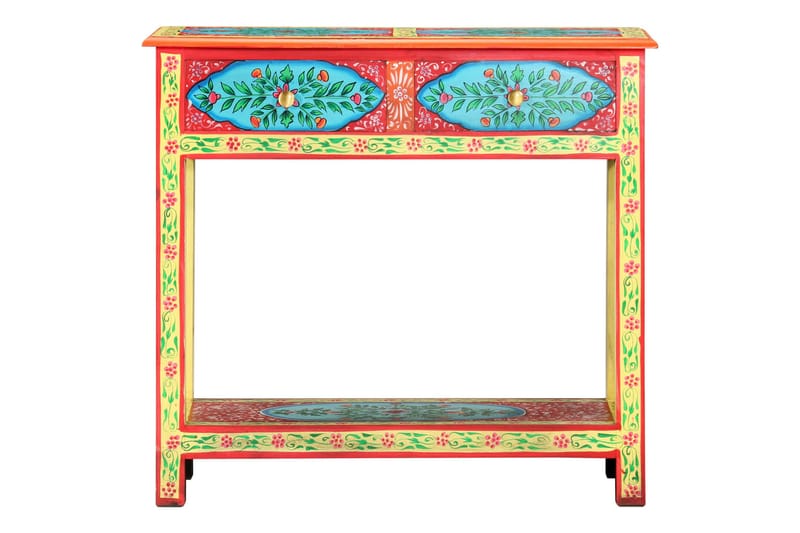 Håndmalt konsollbord 80x35x75 cm heltre mango - Flerfarget - Oppbevaring - Oppbevaringsmøbler - Sideboard & skjenker