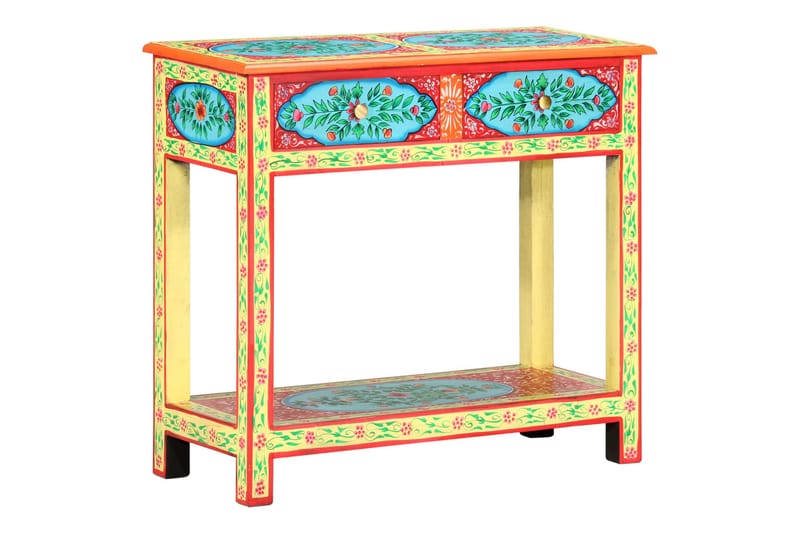 Håndmalt konsollbord 80x35x75 cm heltre mango - Flerfarget - Oppbevaring - Oppbevaringsmøbler - Sideboard & skjenker