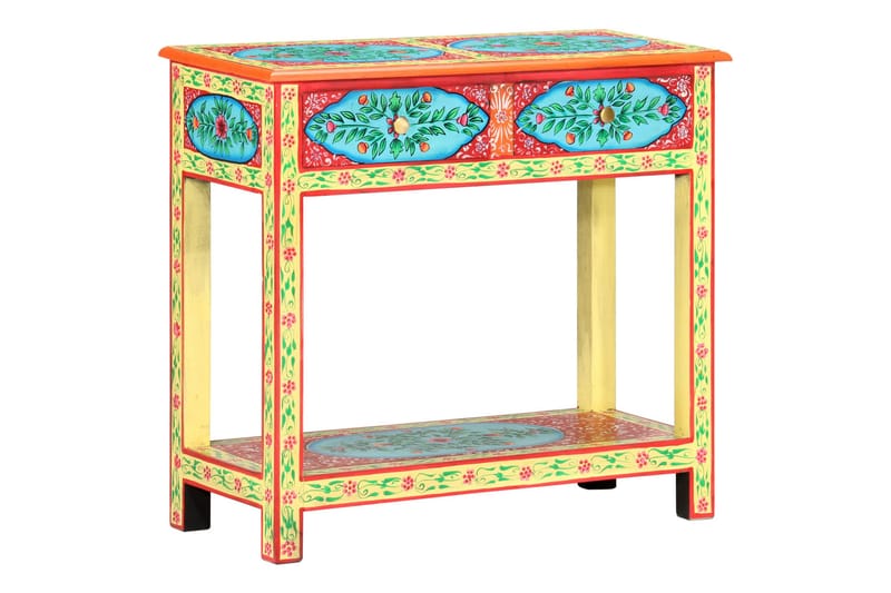 Håndmalt konsollbord 80x35x75 cm heltre mango - Flerfarget - Oppbevaring - Oppbevaringsmøbler - Sideboard & skjenker