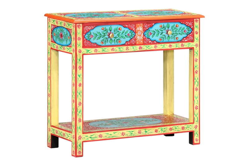 Håndmalt konsollbord 80x35x75 cm heltre mango - Flerfarget - Oppbevaring - Oppbevaringsmøbler - Sideboard & skjenker