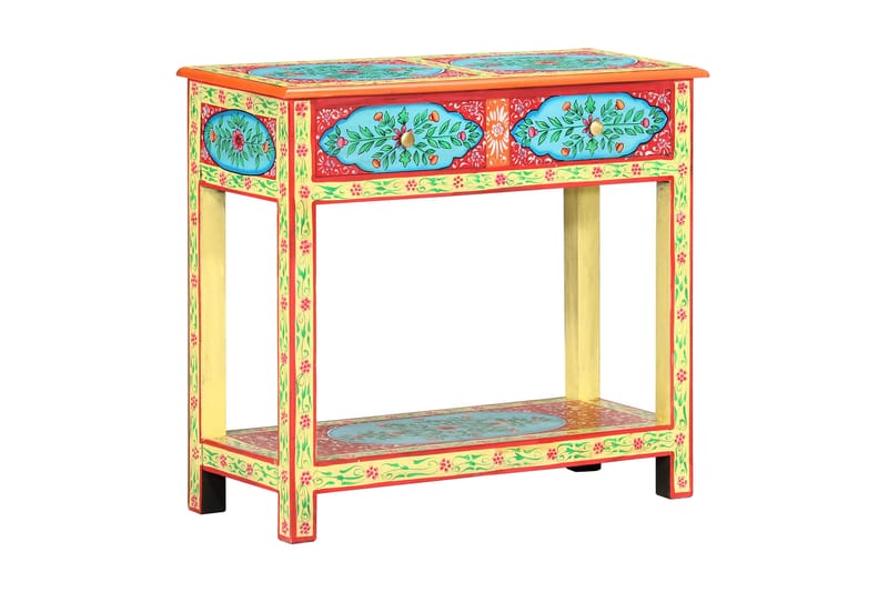 Håndmalt konsollbord 80x35x75 cm heltre mango - Flerfarget - Oppbevaring - Oppbevaringsmøbler - Sideboard & skjenker