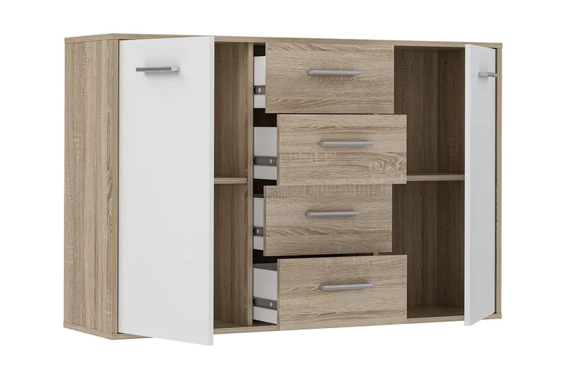 Haba Skjenk 34x123 cm - Brun / Hvit - Oppbevaring - Oppbevaringsmøbler - Sideboard & skjenker