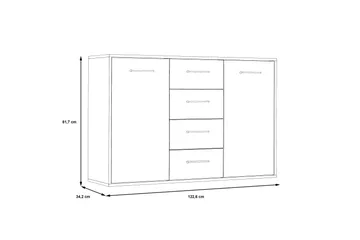 Haba Skjenk 34x123 cm - Brun / Hvit - Oppbevaring - Oppbevaringsmøbler - Sideboard & skjenker
