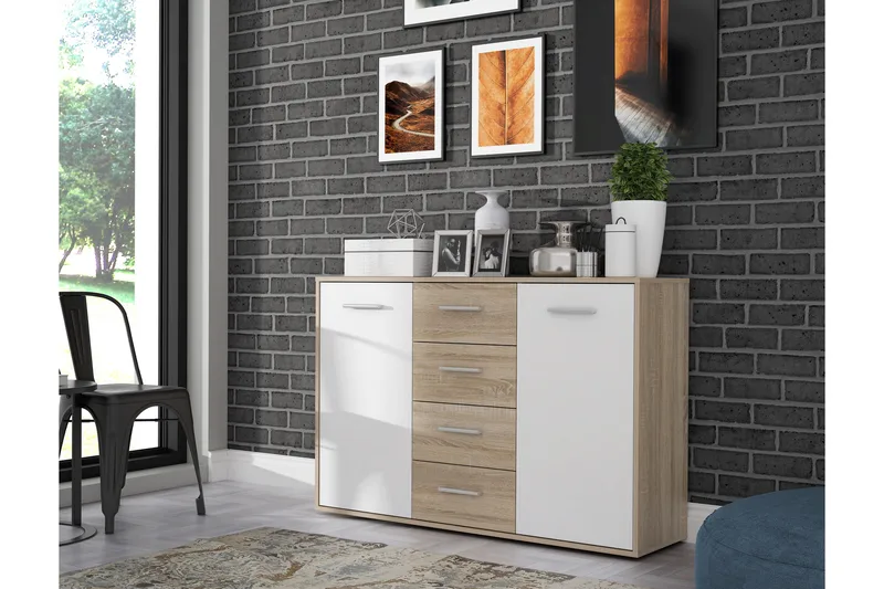 Haba Skjenk 34x123 cm - Brun / Hvit - Oppbevaring - Oppbevaringsmøbler - Sideboard & skjenker