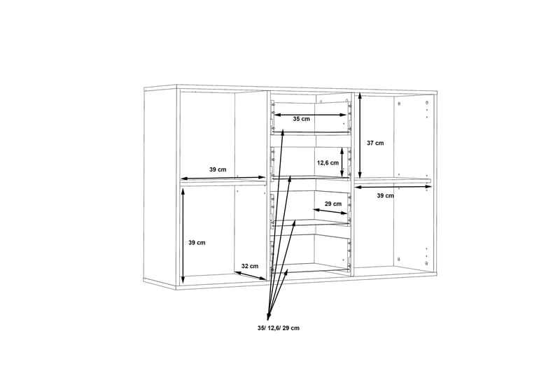 Haba Skjenk 34x123 cm i Tre - Hvit - Oppbevaring - Oppbevaringsmøbler - Sideboard & skjenker