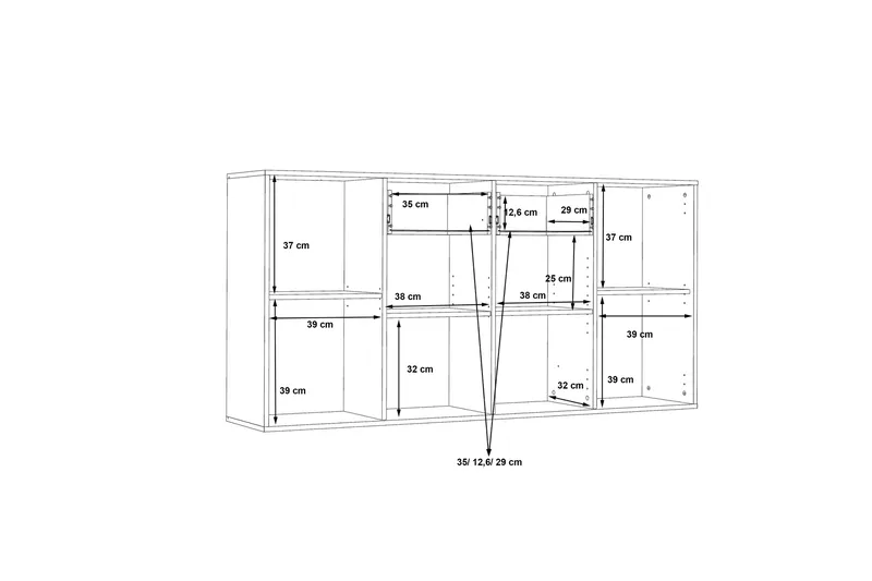 Haba Skjenk 34x162 cm - Grå - Oppbevaring - Oppbevaringsmøbler - Sideboard & skjenker