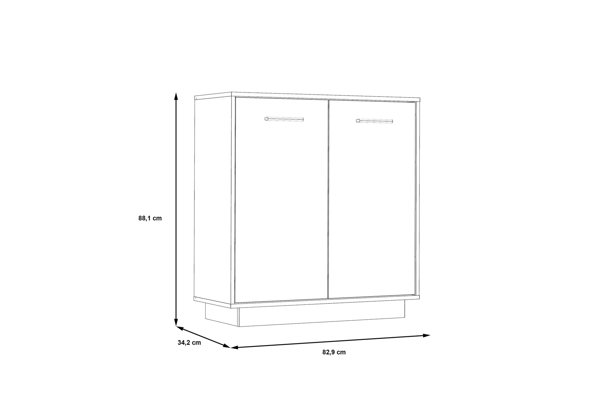 Haba Skjenk 34x83 cm - Grå - Oppbevaring - Oppbevaringsmøbler - Sideboard & skjenker