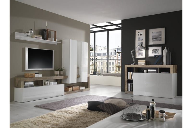 Hamburgan Sideboard 42x146 cm - Hvit - Oppbevaring - Oppbevaringsmøbler - Sideboard & skjenker