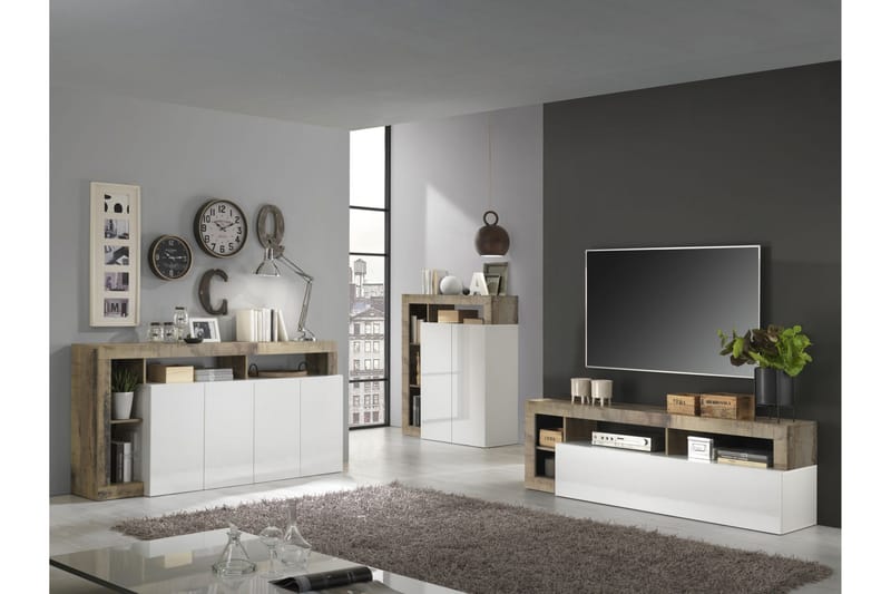 Hamburgan Sideboard 42x184 cm - Hvit - Oppbevaring - Oppbevaringsmøbler - Sideboard & skjenker