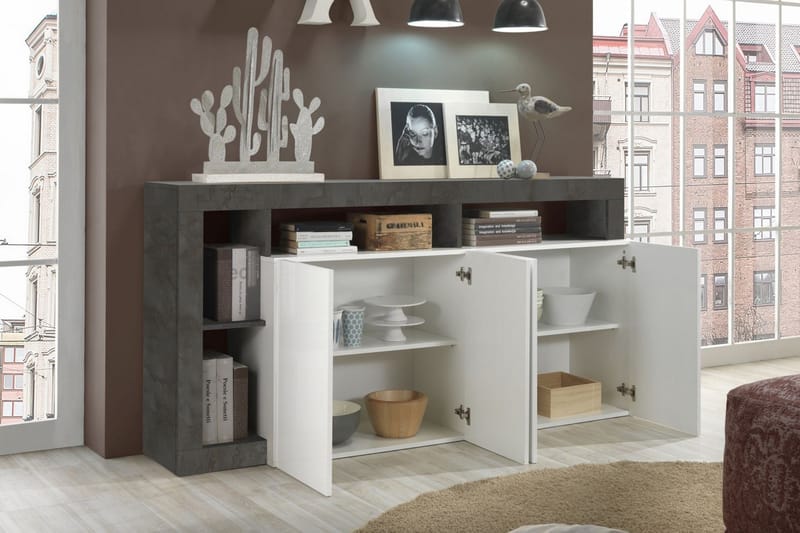 Hamburgan Sideboard 42x184 cm - Hvit/Oksid - Oppbevaring - Oppbevaringsmøbler - Sideboard & skjenker