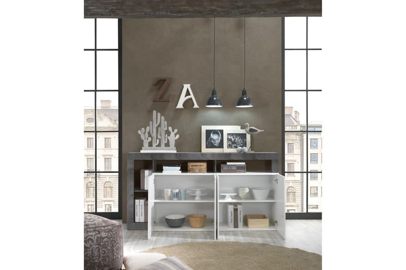 Hamburgan Sideboard 42x184 cm - Hvit/Oksid - Oppbevaring - Oppbevaringsmøbler - Sideboard & skjenker