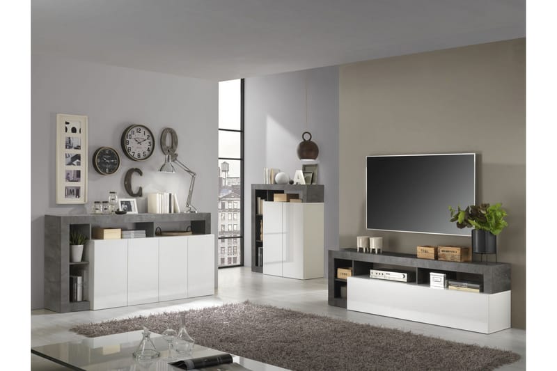 Hamburgan Sideboard 42x184 cm - Hvit/Oksid - Oppbevaring - Oppbevaringsmøbler - Sideboard & skjenker
