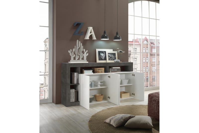 Hamburgan Sideboard 42x184 cm - Hvit/Oksid - Oppbevaring - Oppbevaringsmøbler - Sideboard & skjenker