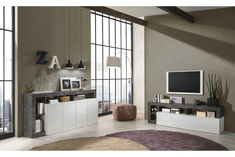 Hamburgan Sideboard 42x184 cm - Hvit/Oksid - Oppbevaring - Oppbevaringsmøbler - Sideboard & skjenker