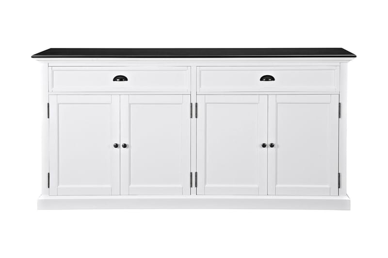 Hampton Skjenk 170 cm 4 Dører 2 Skuffer - Hvit/Svart - Sideboard & skjenker