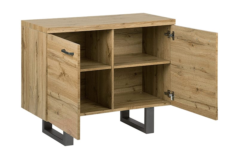 Harvley Skjenk med 2 Dører i Tre med Metallben - Brun - Oppbevaring - Oppbevaringsmøbler - Sideboard & skjenker