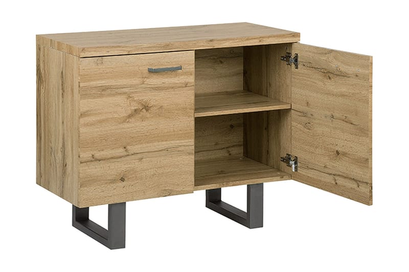 Harvley Skjenk med 2 Dører i Tre med Metallben - Brun - Oppbevaring - Oppbevaringsmøbler - Sideboard & skjenker