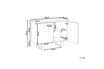 Harvley Skjenk med 2 Dører i Tre med Metallben - Brun - Oppbevaring - Oppbevaringsmøbler - Sideboard & skjenker