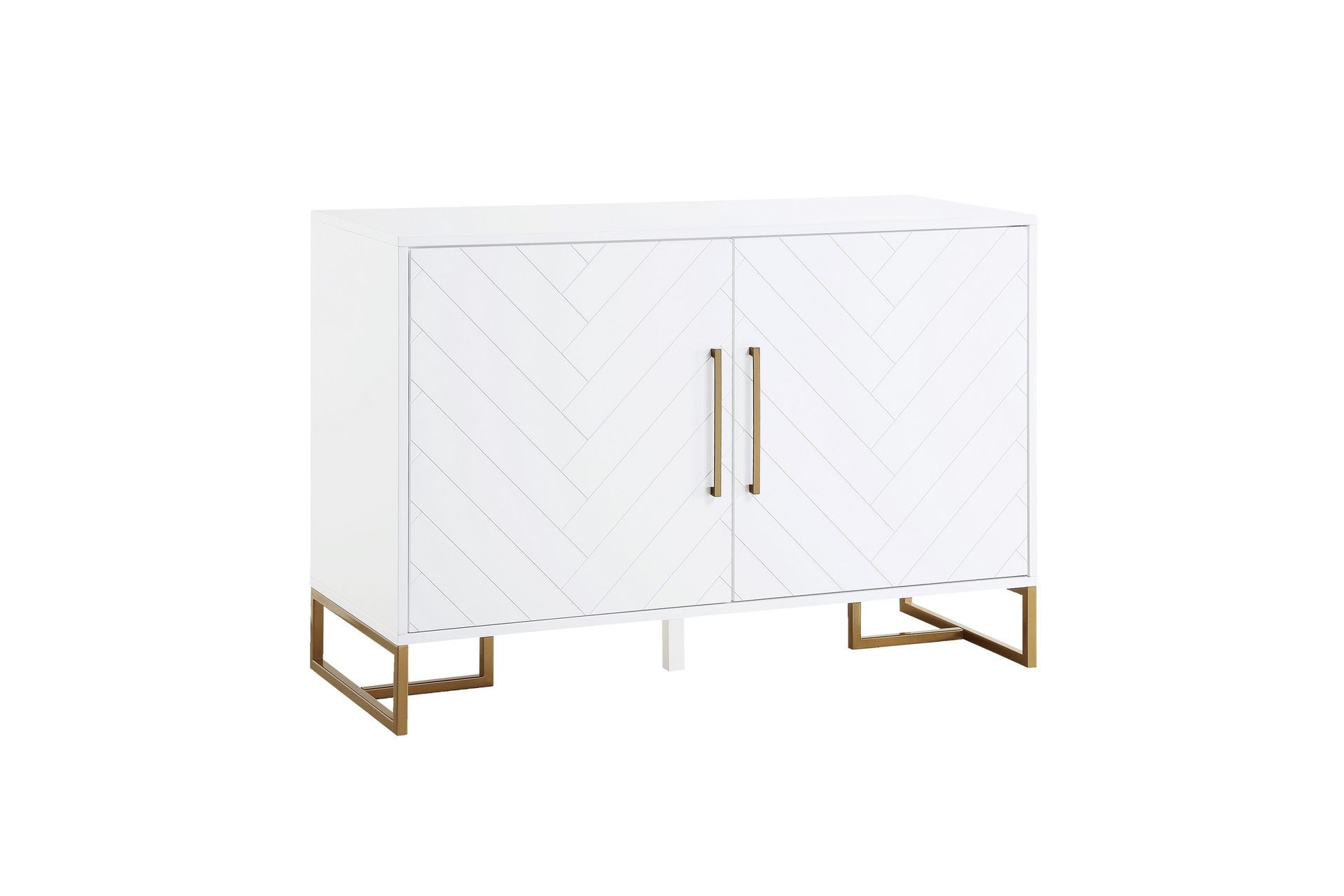 Herringbone Skjenk 122x48 cm Hvit - CosmoLiving - Oppbevaring - Oppbevaringsmøbler - Sideboard & skjenker
