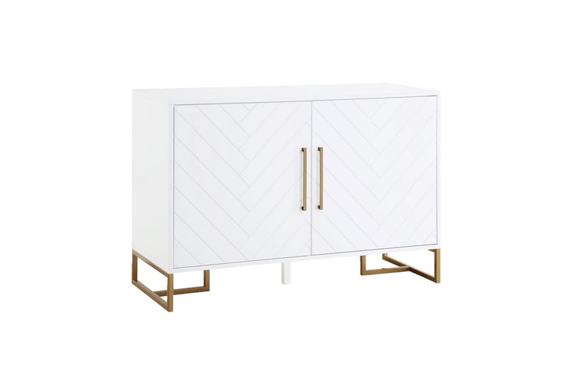 Herringbone Skjenk 122x48 cm Hvit - CosmoLiving - Oppbevaring - Oppbevaringsmøbler - Sideboard & skjenker