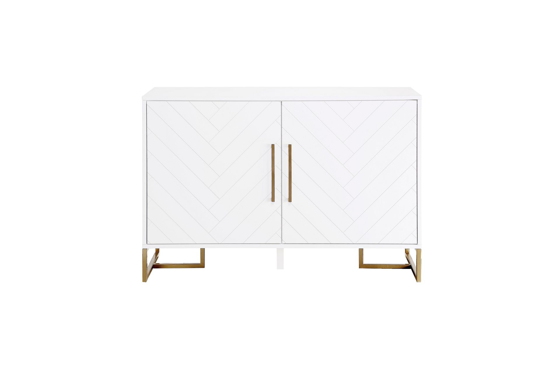 Herringbone Skjenk 122x48 cm Hvit - CosmoLiving - Oppbevaring - Oppbevaringsmøbler - Sideboard & skjenker