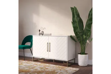 Herringbone Skjenk 122x48 cm Hvit - Oppbevaring - Oppbevaringsmøbler - Sideboard & skjenker