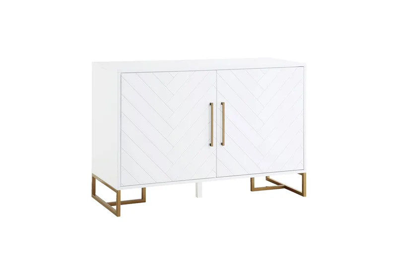 Herringbone Skjenk 122x48 cm Hvit - Oppbevaring - Oppbevaringsmøbler - Sideboard & skjenker