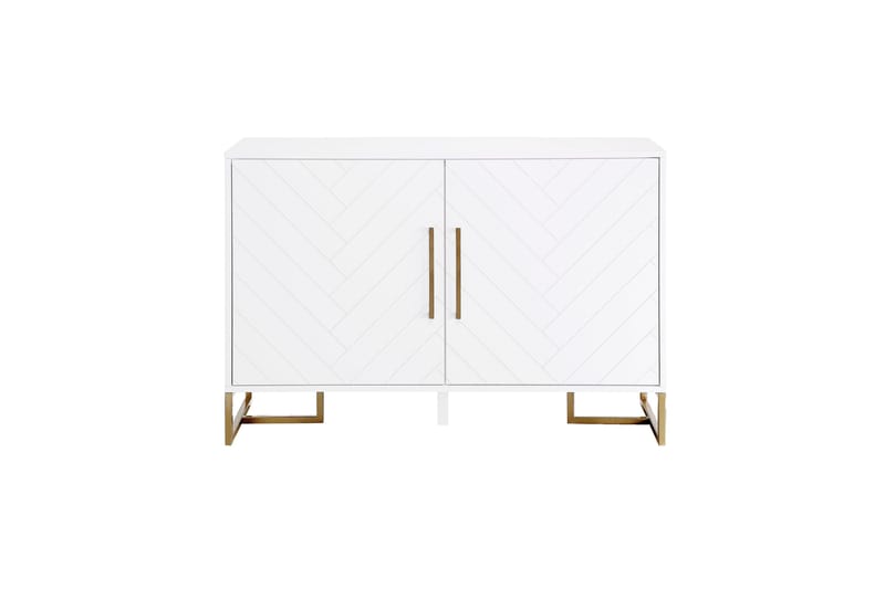Herringbone Skjenk 122x48 cm Hvit - Oppbevaring - Oppbevaringsmøbler - Sideboard & skjenker