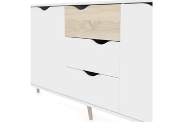 Hostafranc skjenk 40x196 cm - Hvit|Natur - Oppbevaring - Oppbevaringsmøbler - Sideboard & skjenker