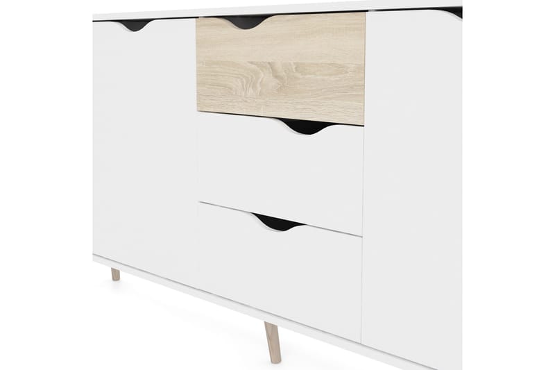 Hostafranc skjenk 40x196 cm - Hvit|Natur - Oppbevaring - Oppbevaringsmøbler - Sideboard & skjenker