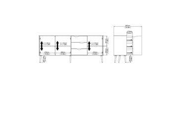 Hostafranc skjenk 40x196 cm - Hvit|Natur - Oppbevaring - Oppbevaringsmøbler - Sideboard & skjenker