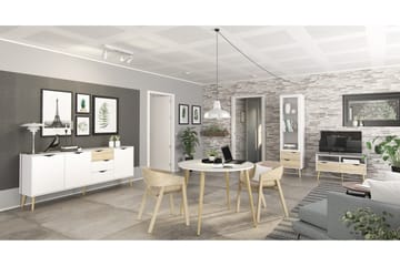 Hostafranc skjenk 40x196 cm - Hvit|Natur - Oppbevaring - Oppbevaringsmøbler - Sideboard & skjenker