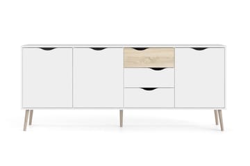 Hostafranc skjenk 40x196 cm - Hvit|Natur - Oppbevaring - Oppbevaringsmøbler - Sideboard & skjenker