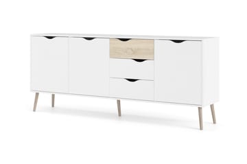 Hostafranc skjenk 40x196 cm - Hvit|Natur - Oppbevaring - Oppbevaringsmøbler - Sideboard & skjenker