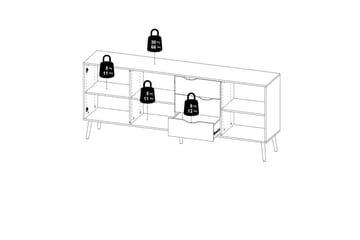 Hostafranc skjenk 40x196 cm - Hvit|Natur - Oppbevaring - Oppbevaringsmøbler - Sideboard & skjenker