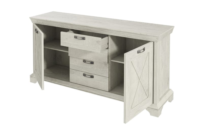 Hurlston Highboard 178 cm - Hvit - Oppbevaring - Oppbevaringsmøbler - Sideboard & skjenker