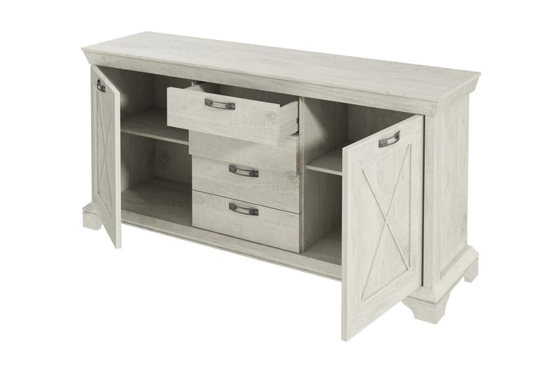 Hurlston Highboard 178 cm - Hvit - Oppbevaring - Oppbevaringsmøbler - Sideboard & skjenker