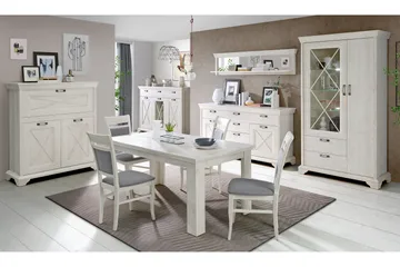 Hurlston Highboard 178 cm - Hvit - Oppbevaring - Oppbevaringsmøbler - Sideboard & skjenker