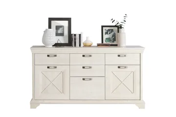 Hurlston Highboard 178 cm - Hvit - Oppbevaring - Oppbevaringsmøbler - Sideboard & skjenker