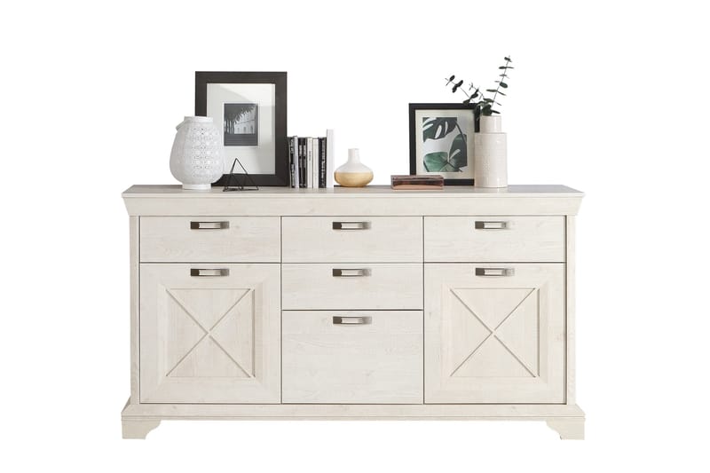 Hurlston Highboard 178 cm - Hvit - Oppbevaring - Oppbevaringsmøbler - Sideboard & skjenker