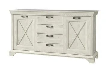Hurlston Highboard 178 cm - Hvit - Oppbevaring - Oppbevaringsmøbler - Sideboard & skjenker