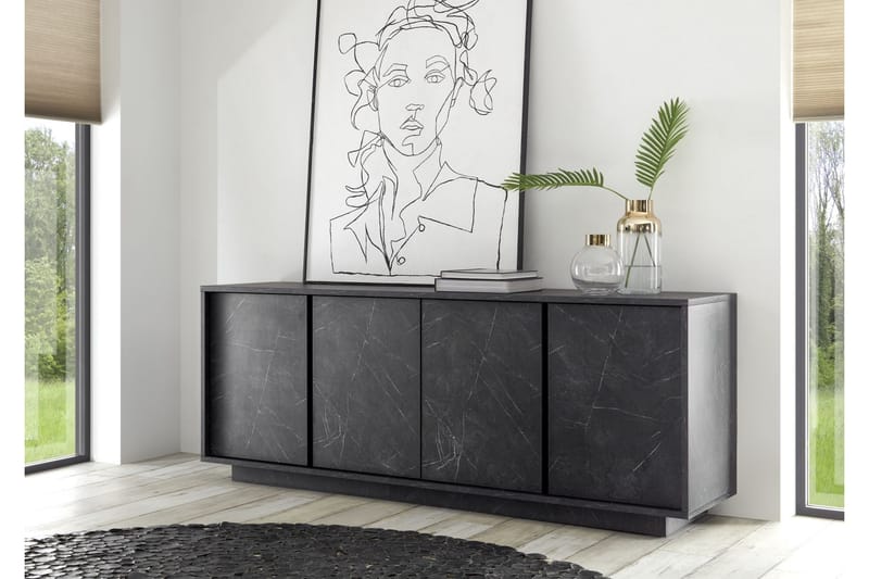 Ice Skjenk med 4 dører i Svart marmor - Oppbevaring - Oppbevaringsmøbler - Sideboard & skjenker